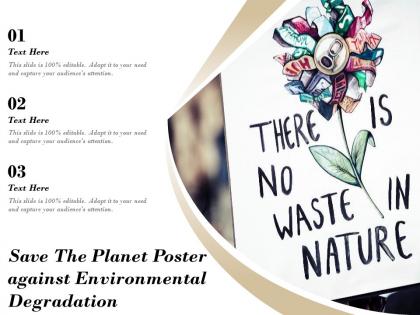 Save the planet poster against environmental degradation