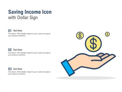 Saving income icon with dollar sign
