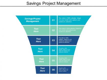 Savings project management ppt powerpoint presentation icon template cpb