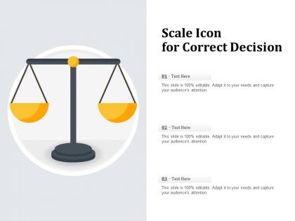 Scale icon for correct decision