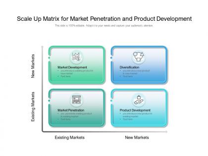 Scale up matrix for market penetration and product development