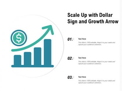 Scale up with dollar sign and growth arrow