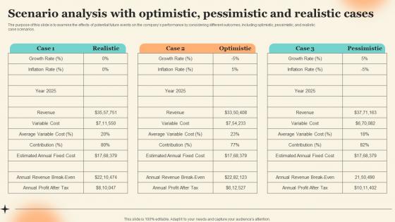 Scenario Analysis With Optimistic Pessimistic Discount Liquor Store Business Plan BP SS