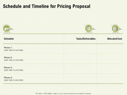 Schedule and timeline for pricing proposal ppt powerpoint presentation outline pictures