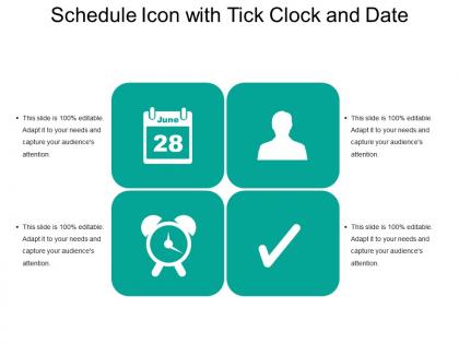 Schedule icon with tick clock and date