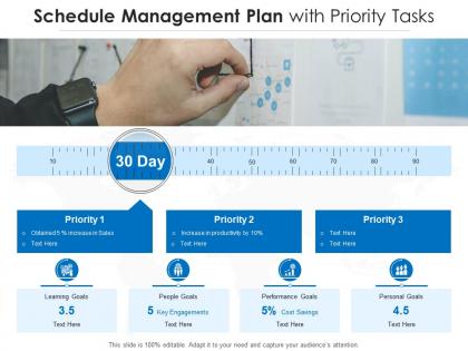 Schedule management plan with priority tasks