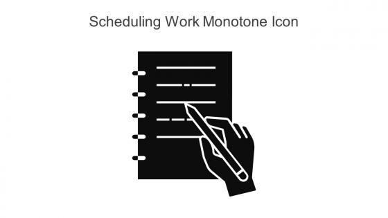 Scheduling Work Monotone Icon In Powerpoint Pptx Png And Editable Eps Format
