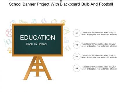 School banner project with blackboard bulb and football