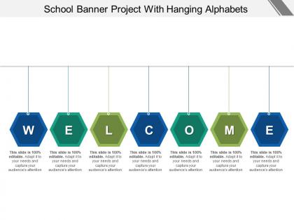 School banner project with hanging alphabets