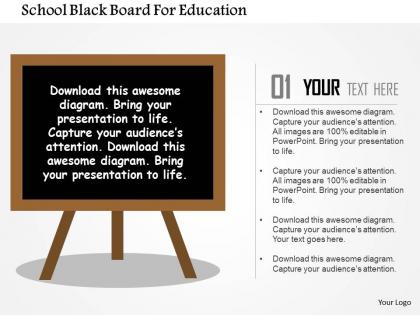 School black board for education flat powerpoint design