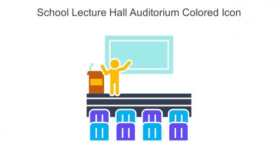 School Lecture Hall Auditorium Colored Icon In Powerpoint Pptx Png And Editable Eps Format