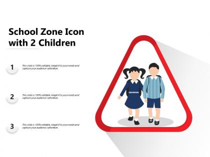 School zone icon with 2 children