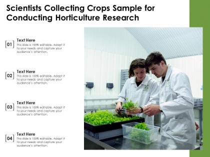 Scientists collecting crops sample for conducting horticulture research