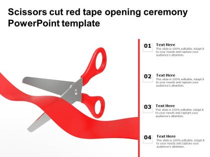 Scissors cut red tape opening ceremony powerpoint template