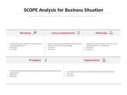 Scope analysis for business situation