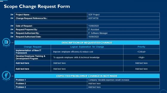 Scope Change Request Form Project Change Management Bundle