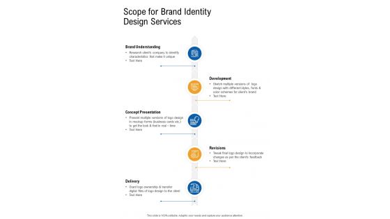 Scope For Brand Identity Design Services One Pager Sample Example Document