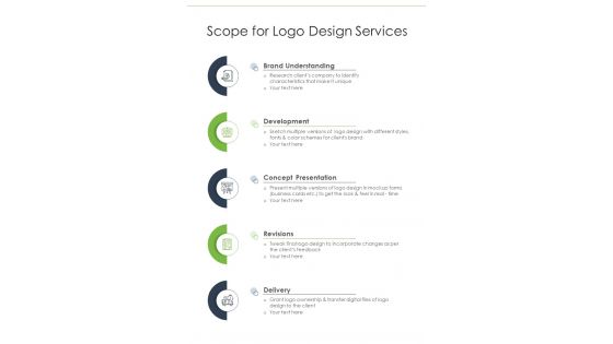 Scope For Logo Design Services One Pager Sample Example Document