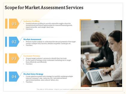 Scope for market assessment services ppt powerpoint presentation icon designs
