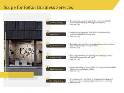 Scope for retail business services pricing ppt icon