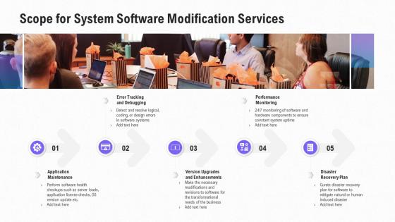 Scope for system software modification services ppt slides template