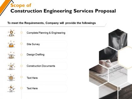 Scope of construction engineering services proposal ppt powerpoint presentation gallery inspiration