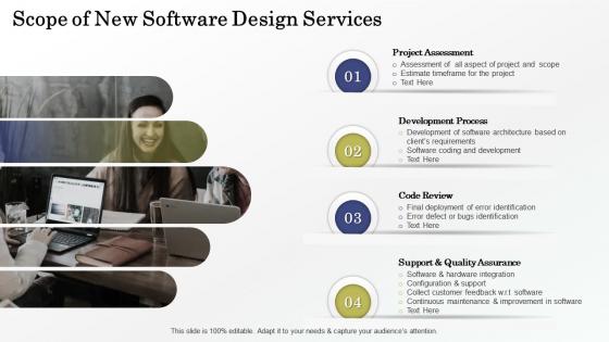 Scope of new software design services ppt slides layouts