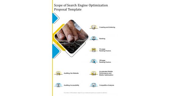 Scope Of Search Engine Optimization Proposal Template One Pager Sample Example Document