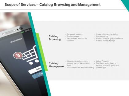 Scope of services catalog browsing and management ppt powerpoint presentation icon demonstration