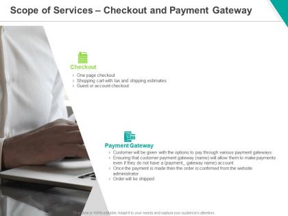 Scope of services checkout and payment gateway ppt powerpoint presentation show tips