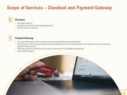 Scope of services checkout and payment gateway ppt powerpoint summary outline