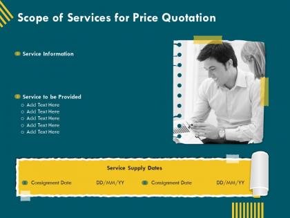 Scope of services for price quotation ppt inspiration