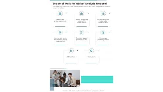 Scope Of Work For Market Analysis Proposal One Pager Sample Example Document