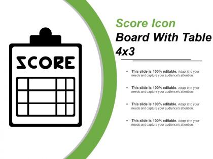 Score icon board with table 4x3
