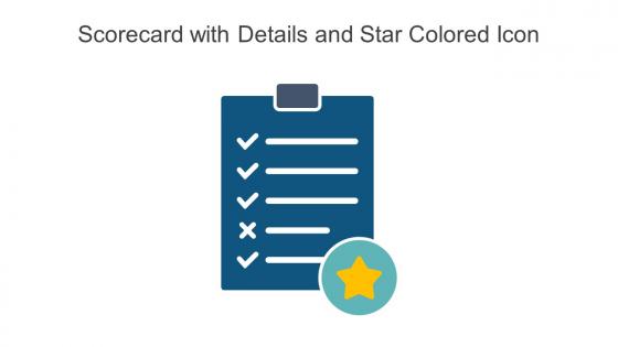 Scorecard With Details And Star Colored Icon Powerpoint Pptx Png And Editable Eps Format
