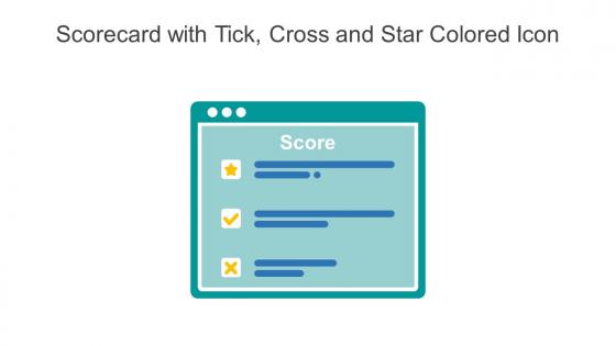Scorecard With Tick Cross And Star Colored Icon Powerpoint Pptx Png And Editable Eps Format