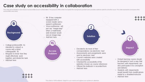 Screen Reader Case Study On Accessibility In Collaboration