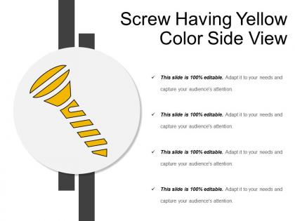 Screw having yellow color side view