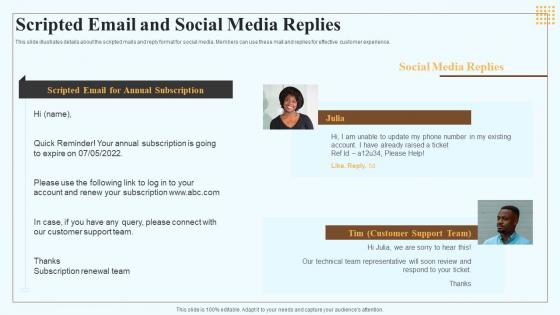 Scripted Email And Social Media Replies Marketing Playbook For Content Creation