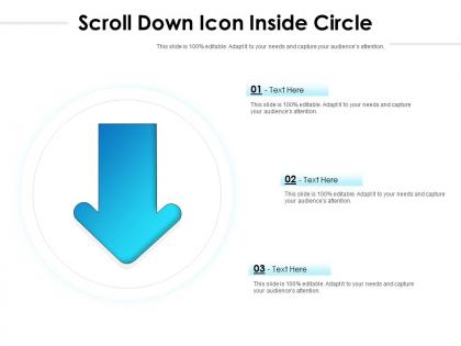 Scroll down icon inside circle