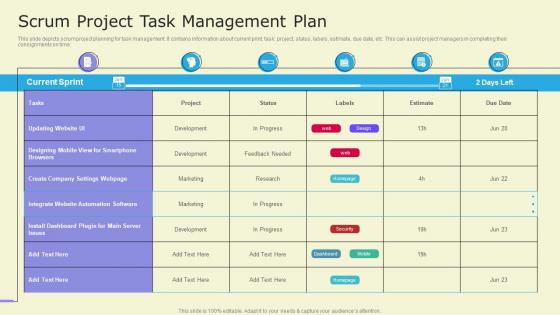 Scrum Project Task Management Plan