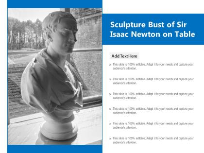 Sculpture bust of sir isaac newton on table