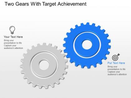 Sd two gears with target achievement powerpoint template