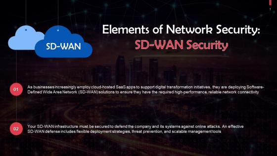 SD WAN Security As An Element Of Network Security Training Ppt