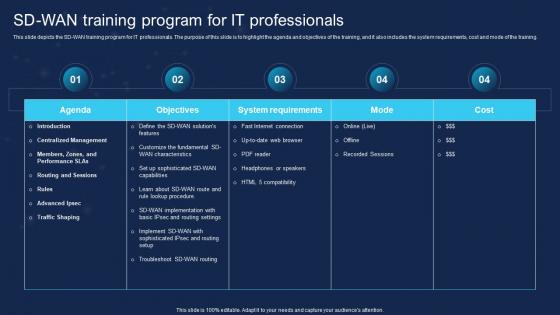 SD WAN Training Program For It Professionals Ppt Show Graphics
