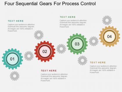 Se four sequential gears for process control flat powerpoint design