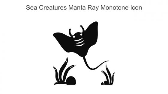 Sea Creatures Manta Ray Monotone Icon In Powerpoint Pptx Png And Editable Eps Format