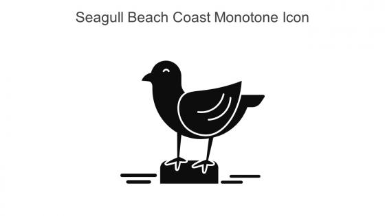 Seagull Beach Coast Monotone Icon In Powerpoint Pptx Png And Editable Eps Format