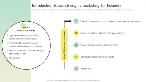 Search Engine Marketing Strategy To Enhance Introduction To Search Engine Marketing For Business MKT SS V