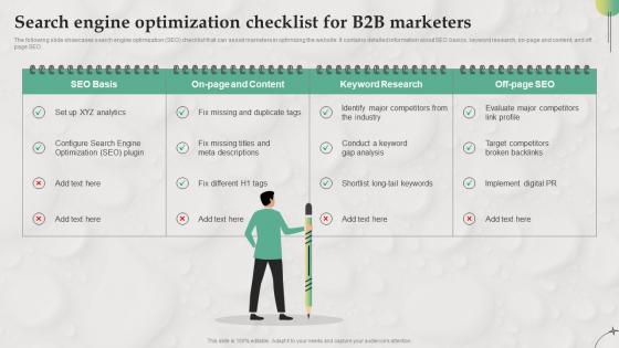 Search Engine Optimization Checklist B2B Marketing Strategies For Service MKT SS V